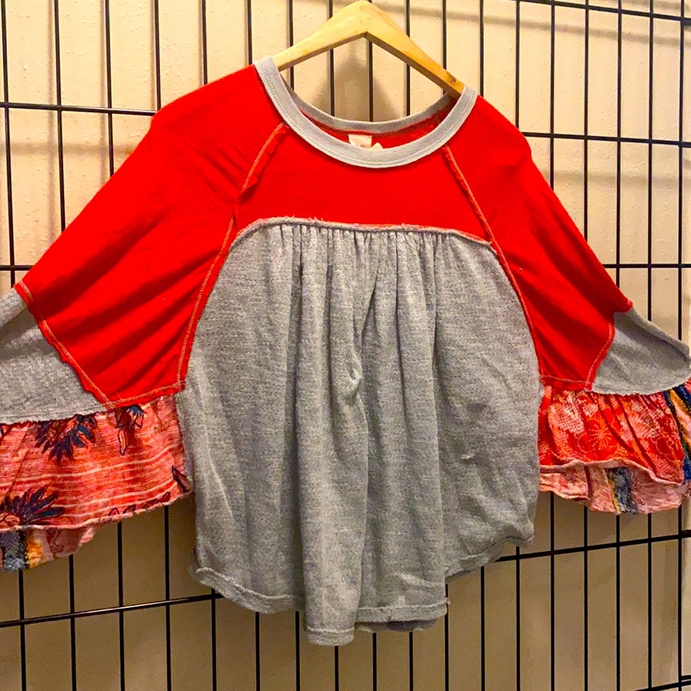 Free People Patchwork Dolman Top - image 1